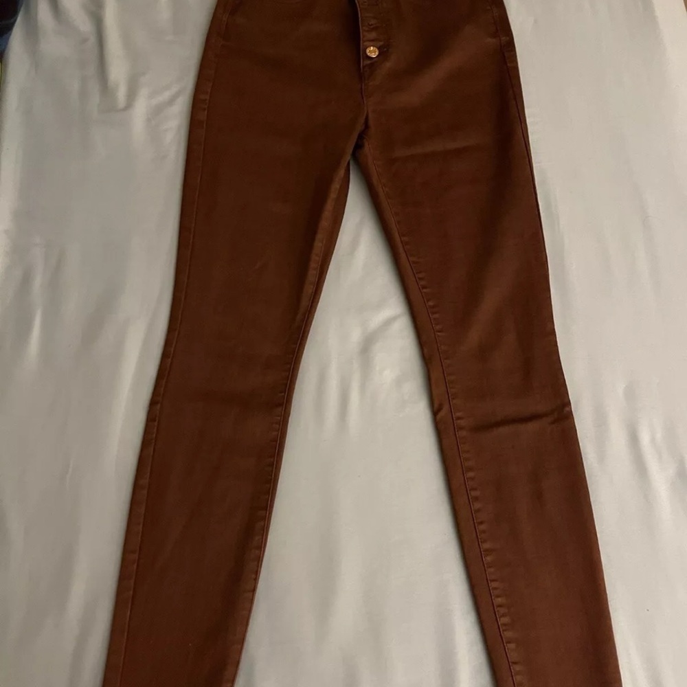 Women’s GUESS Burgundy High Rise 5 Button Skinny Jeans Size US 28 NWOT